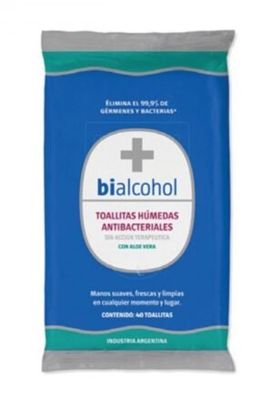 Toallitas antibacteriales con alcohol x 40 unidades