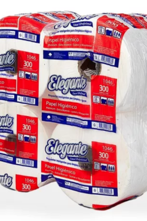 Papel higiénico Blanco Elegante SH 8 rollos x 300 mts (cono chico) cod 1046